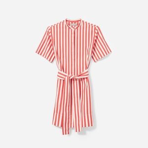Everlane Cotton Collarless Belted Shirtdress